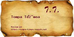 Tompa Tímea névjegykártya